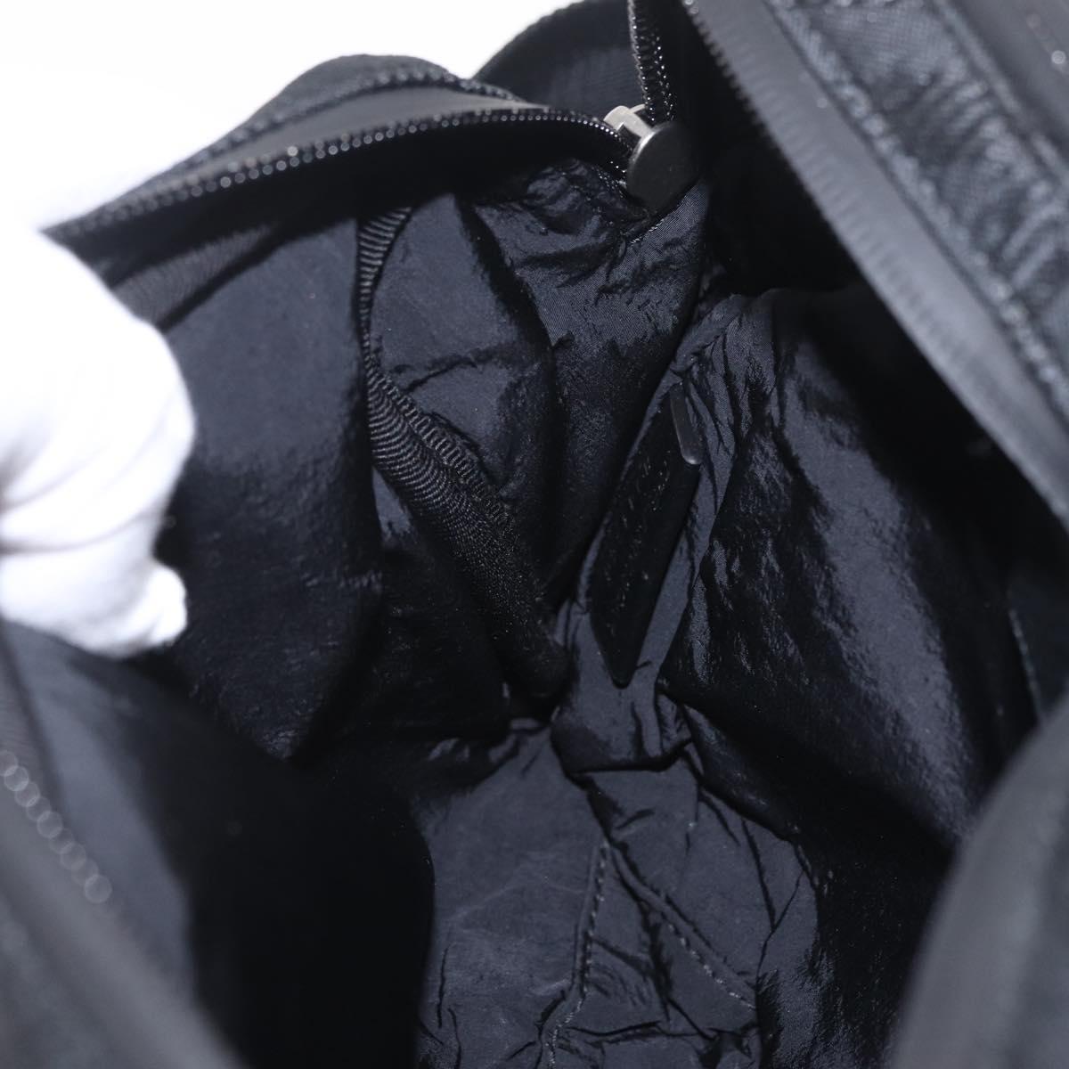 BURBERRY Body Bag Nylon Black Silver Auth 210845A