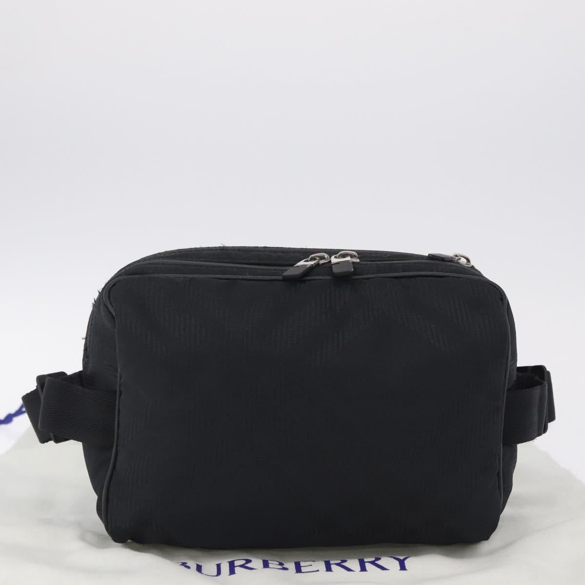 BURBERRY Body Bag Nylon Black Silver Auth 210845A
