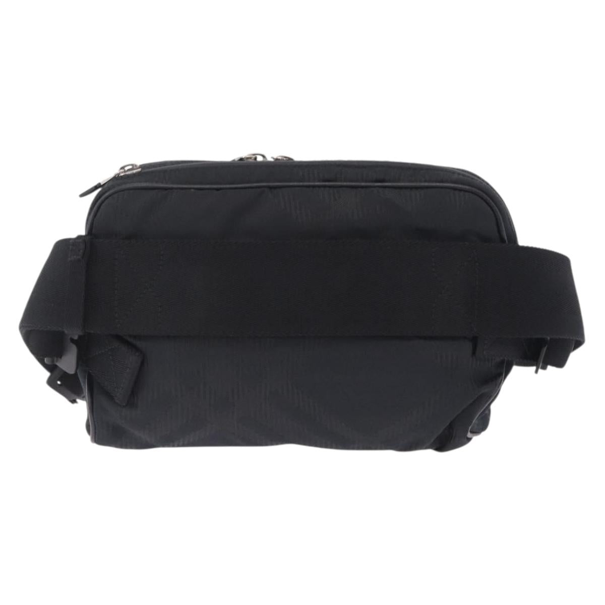 BURBERRY Body Bag Nylon Black Silver Auth 210845A