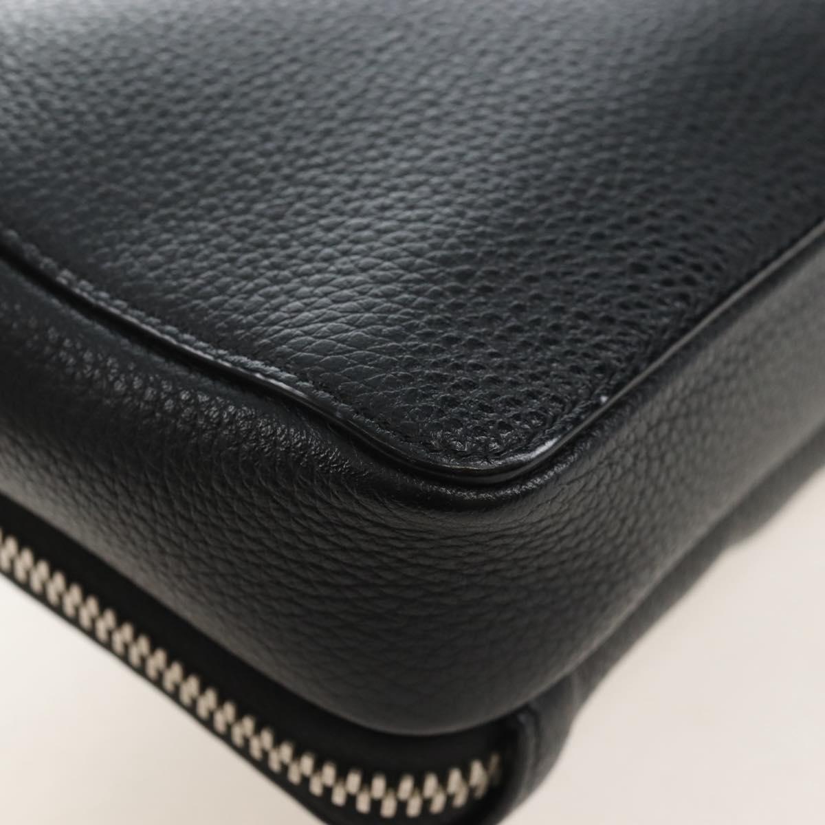Christian Dior Shoulder Bag Leather Shawn Stussy Black Silver Auth 210852M