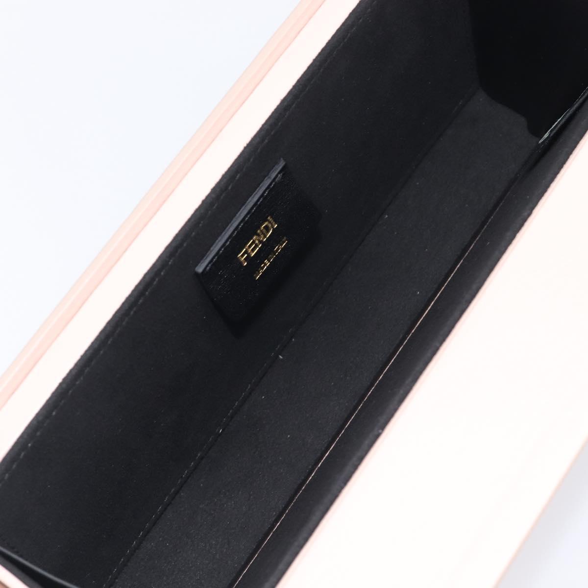 FENDI Box Shoulder Bag Leather Pink Gold Tone 8BT840 Auth 210859M
