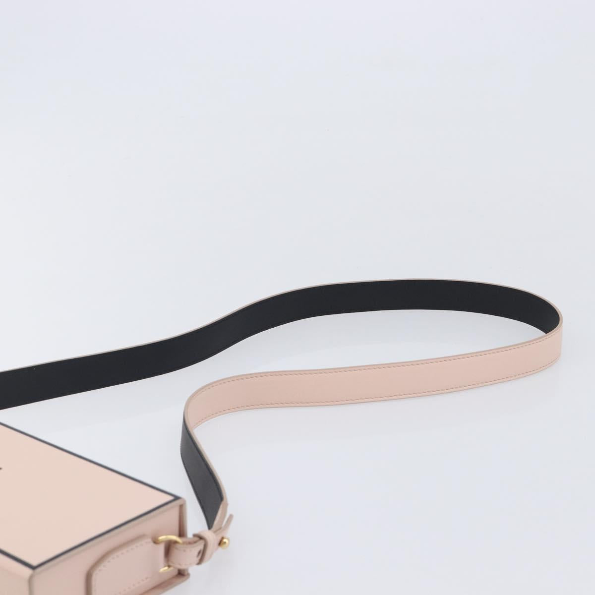 FENDI Box Shoulder Bag Leather Pink Gold Tone 8BT840 Auth 210859M