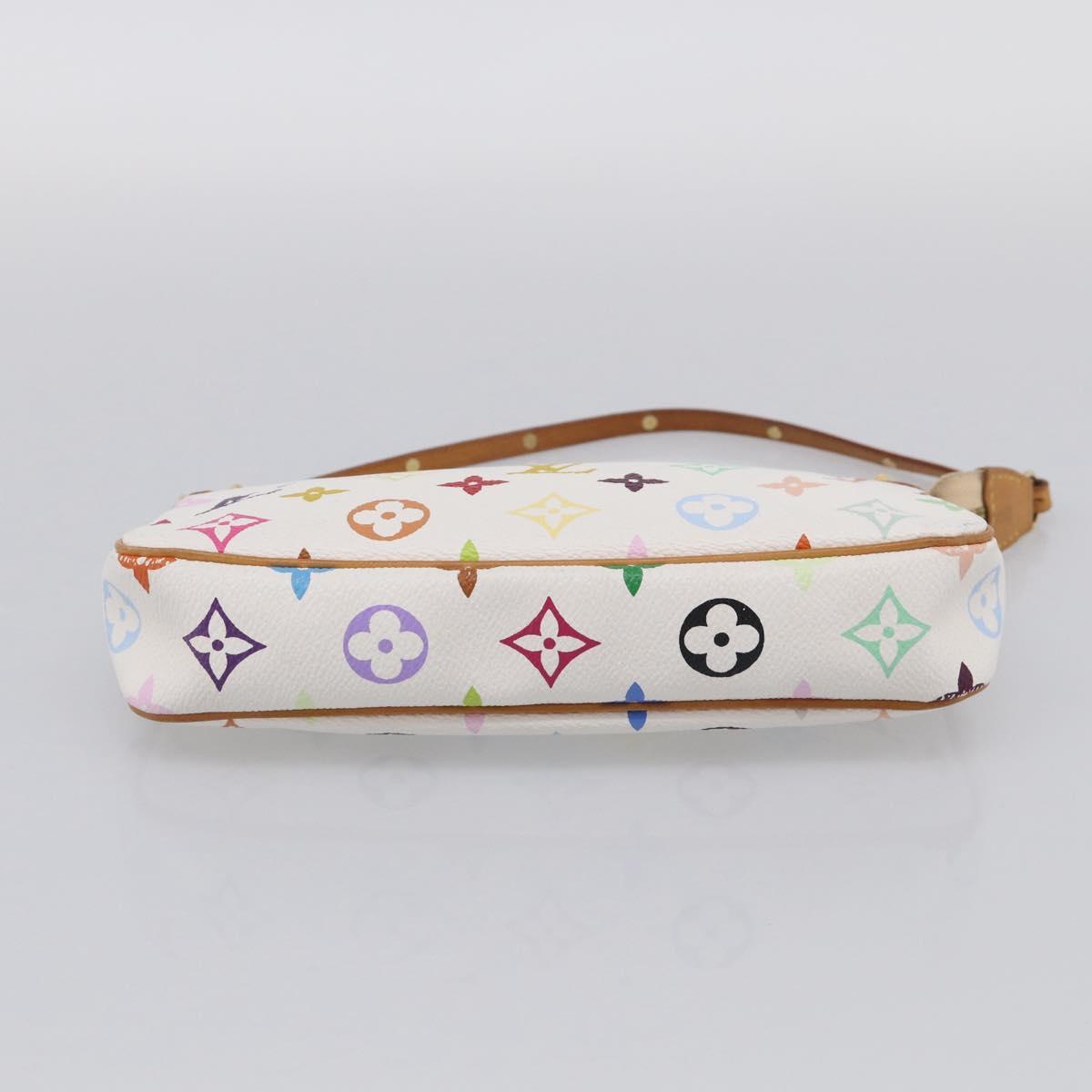 LOUIS VUITTON Multicolor Pochette Accessoires Pouch White M92649 LV Auth 210861V
