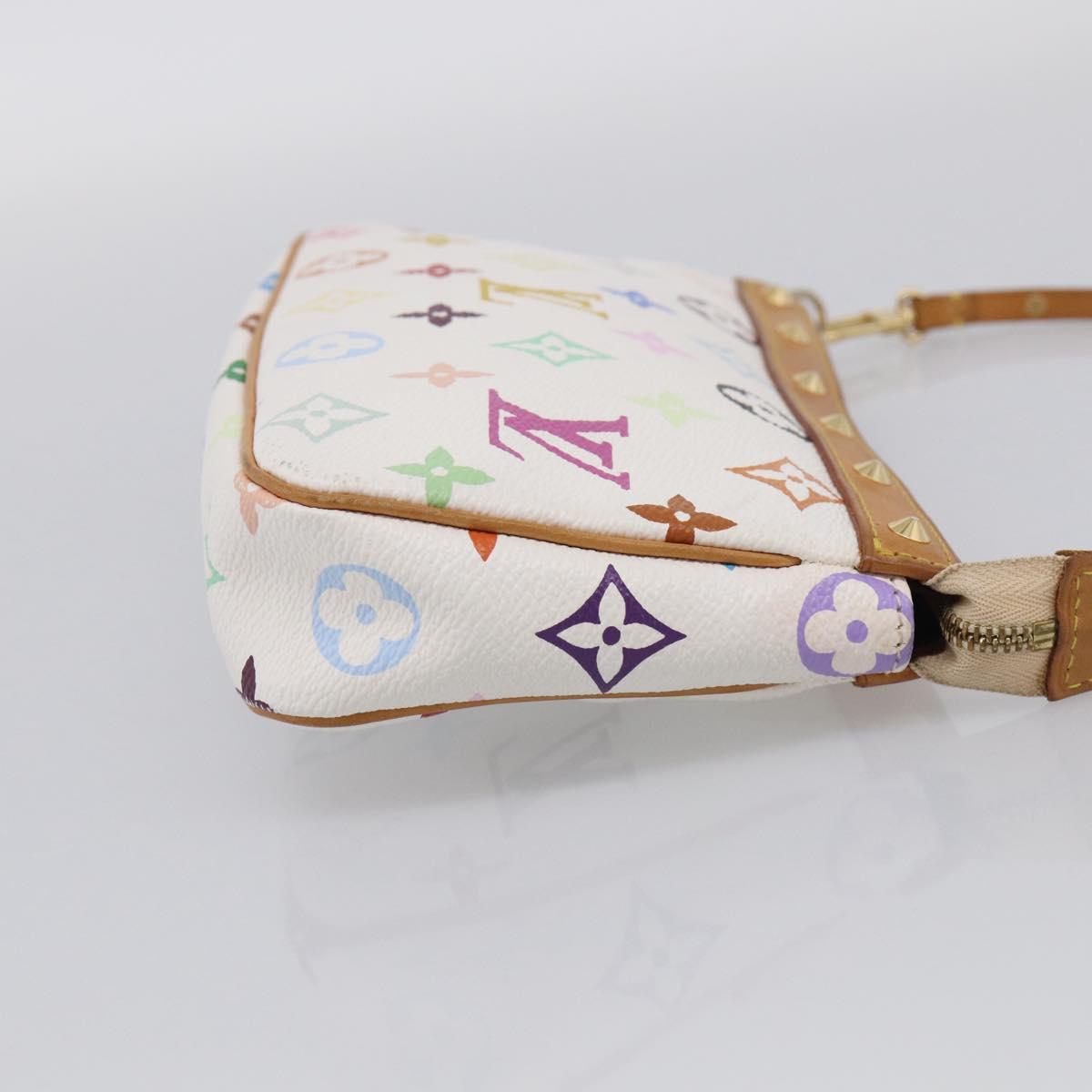 LOUIS VUITTON Multicolor Pochette Accessoires Pouch White M92649 LV Auth 210861V