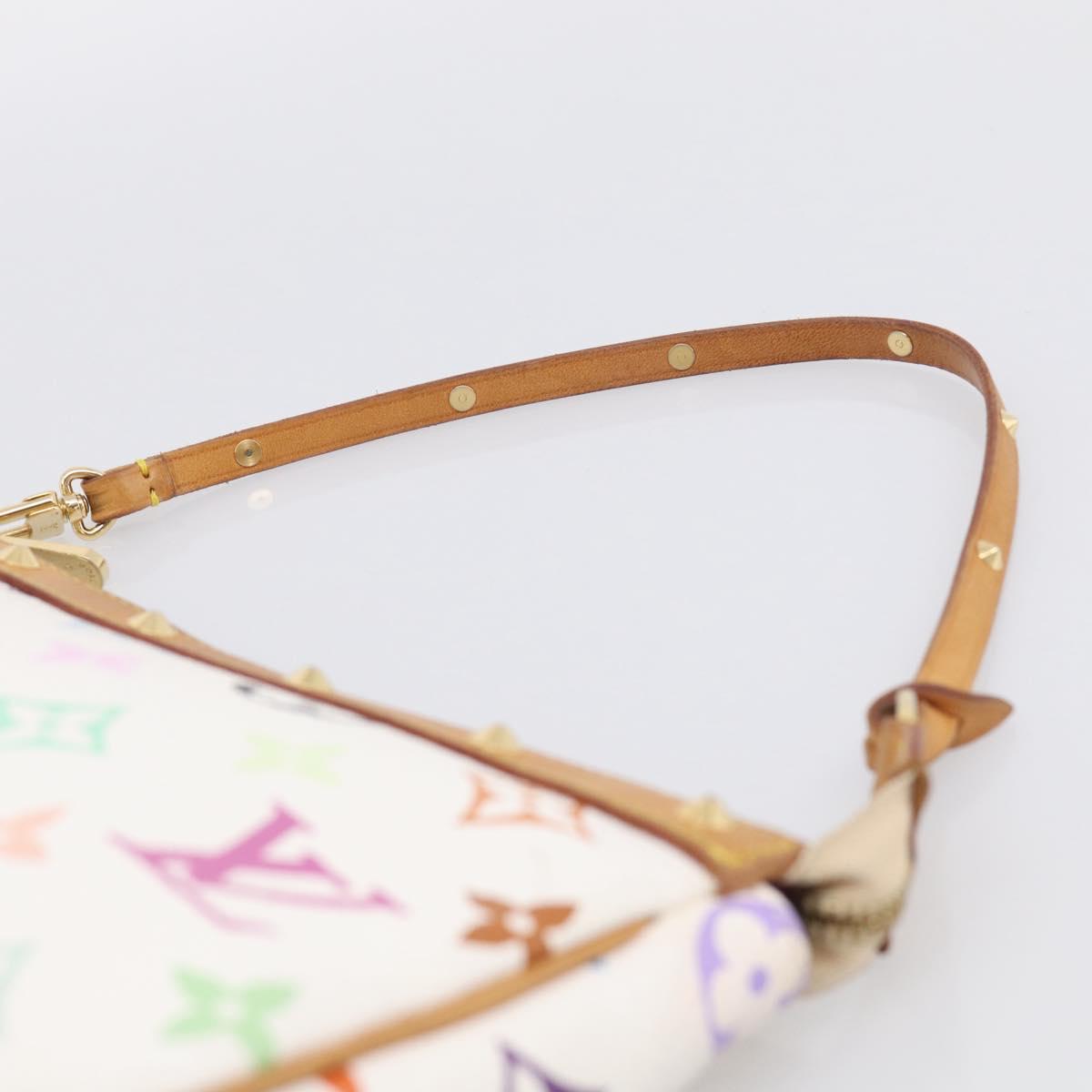 LOUIS VUITTON Multicolor Pochette Accessoires Pouch White M92649 LV Auth 210861V