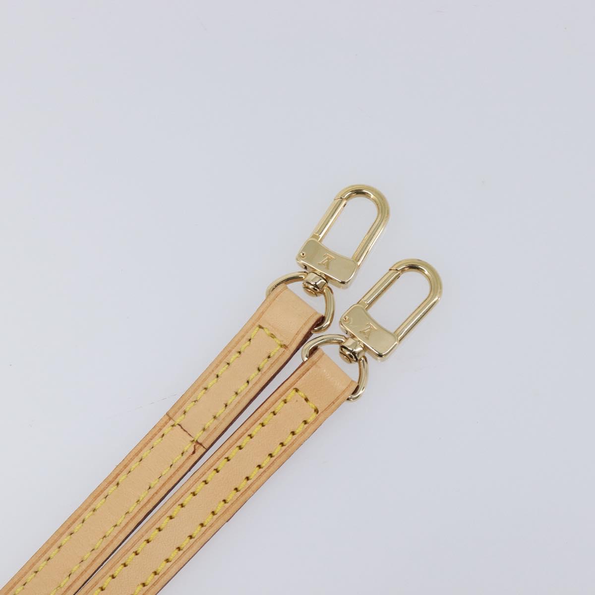 LOUIS VUITTON leather Shoulder Strap Leather 49.2"" Beige LV Auth 210863V
