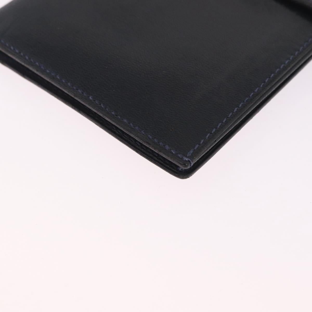HERMES Bean Long Wallet Leather Black Gold Auth 210865A