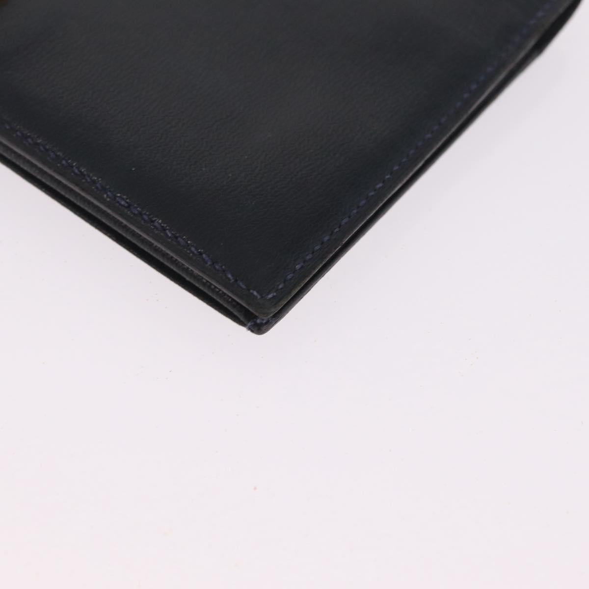 HERMES Bean Long Wallet Leather Black Gold Auth 210865A