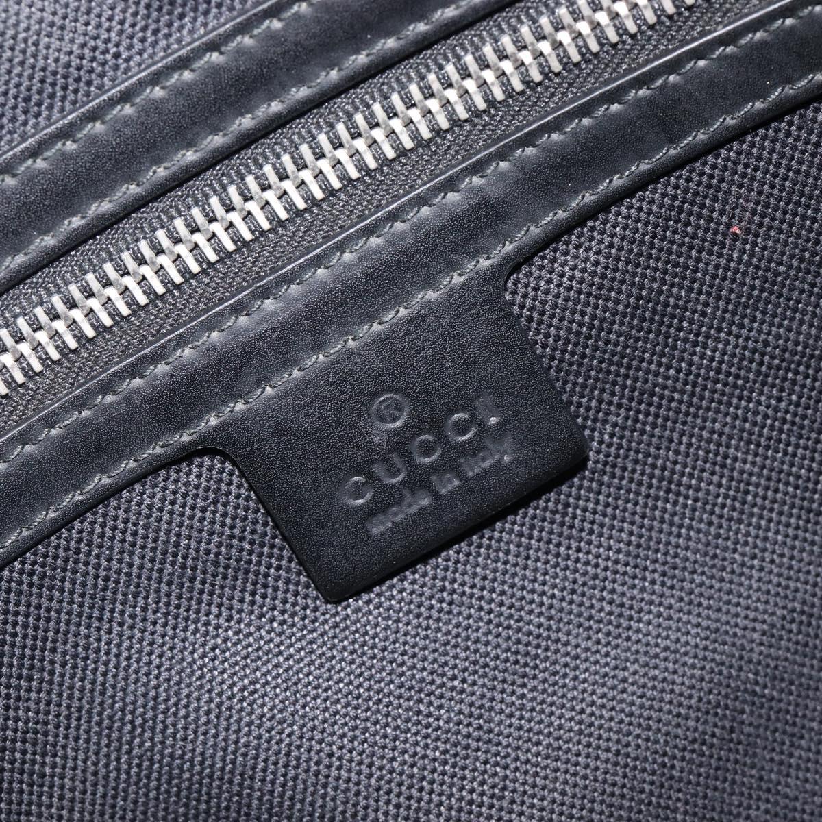 GUCCI GG Supreme Sherry Line Shoulder Bag PVC Black Silver 474139 Auth 210868V
