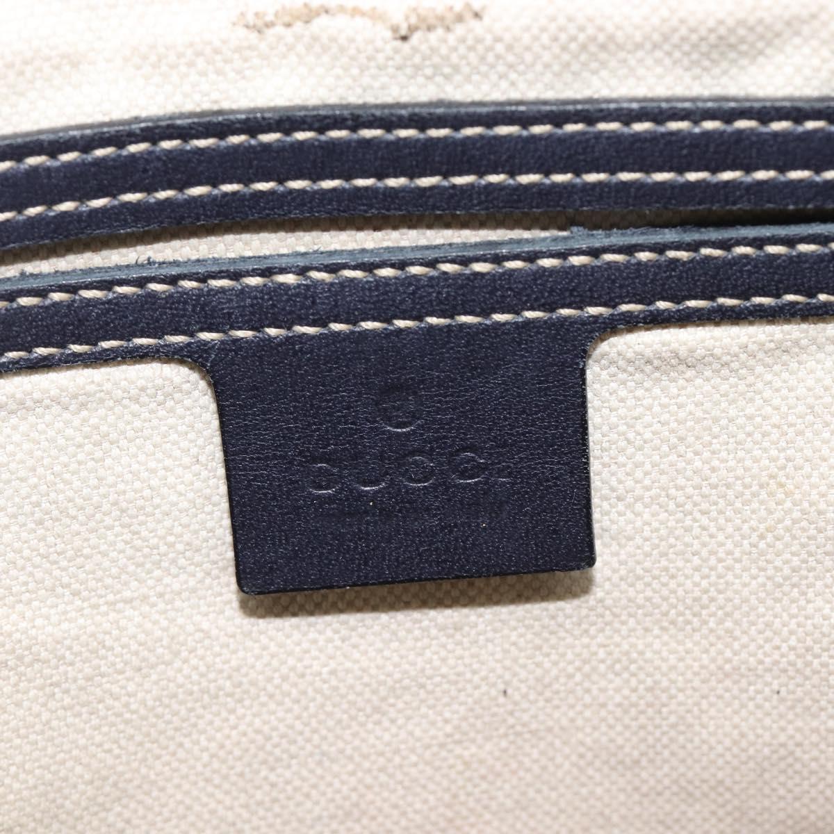 GUCCI GG Supreme Shoulder Bag PVC Navy Silver 201732 Auth 210870A