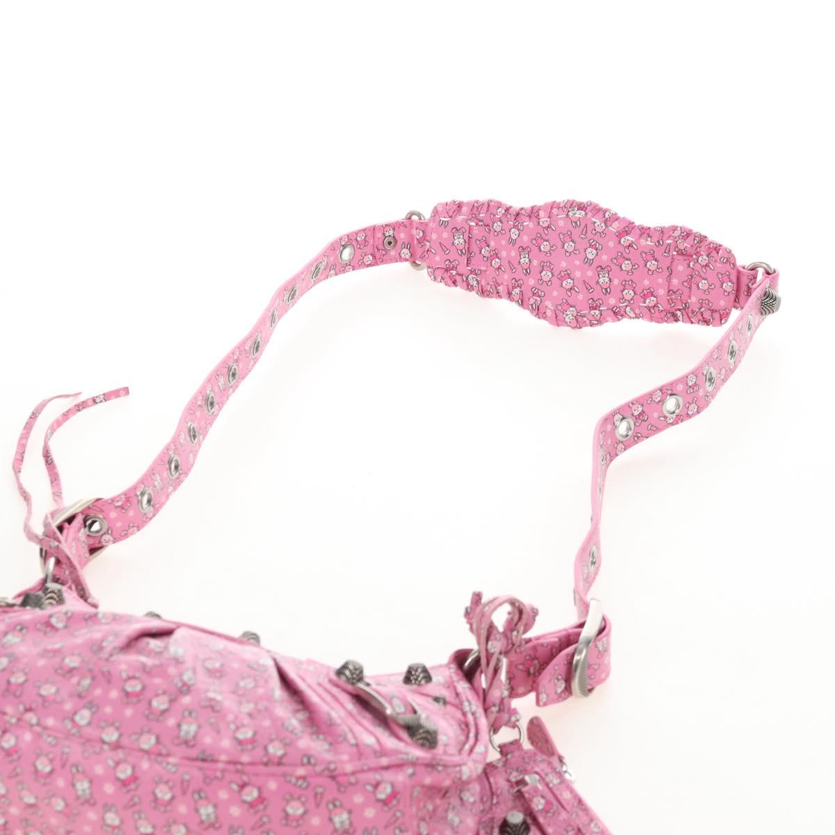 Balenciaga Luca Gol XS Shoulder Bag Leather Pink Silver 671309 Auth 210873M