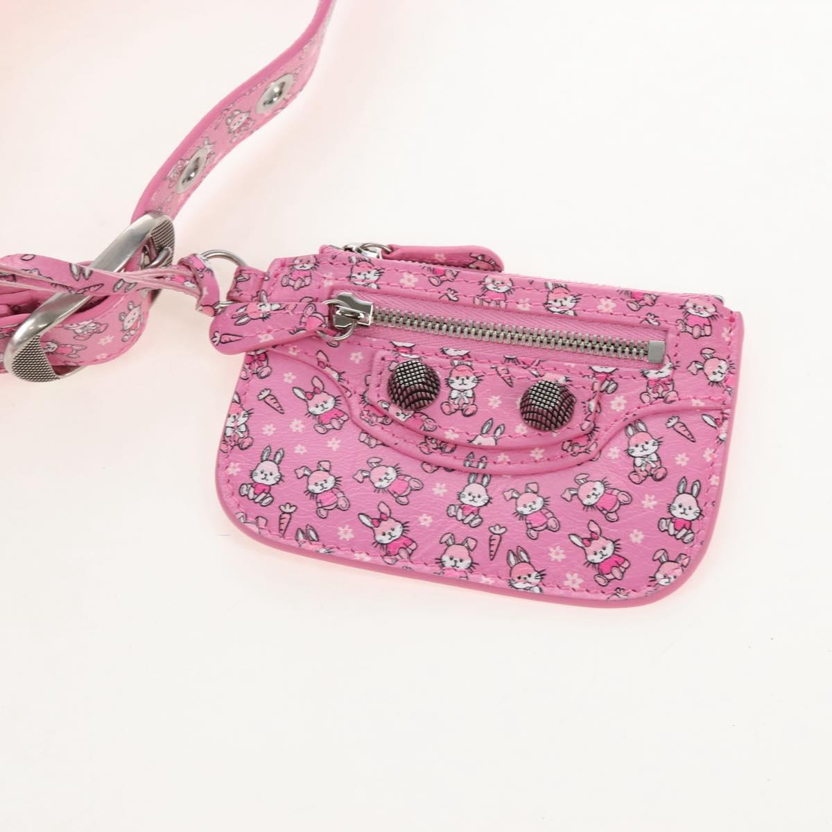 Balenciaga Luca Gol XS Shoulder Bag Leather Pink Silver 671309 Auth 210873M