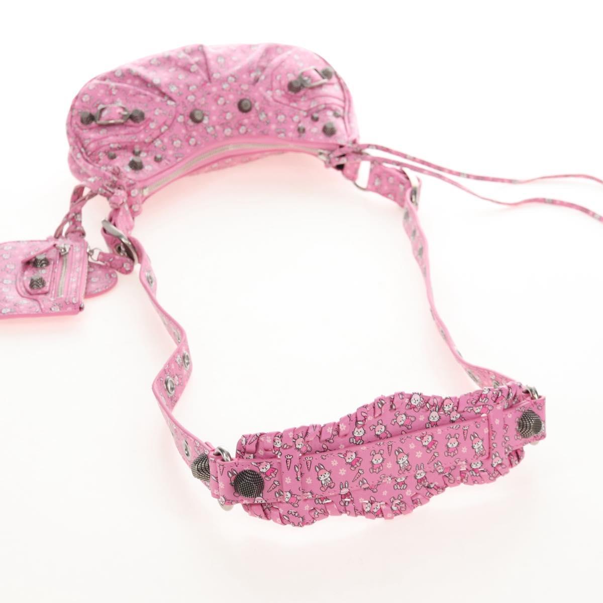 Balenciaga Luca Gol XS Shoulder Bag Leather Pink Silver 671309 Auth 210873M