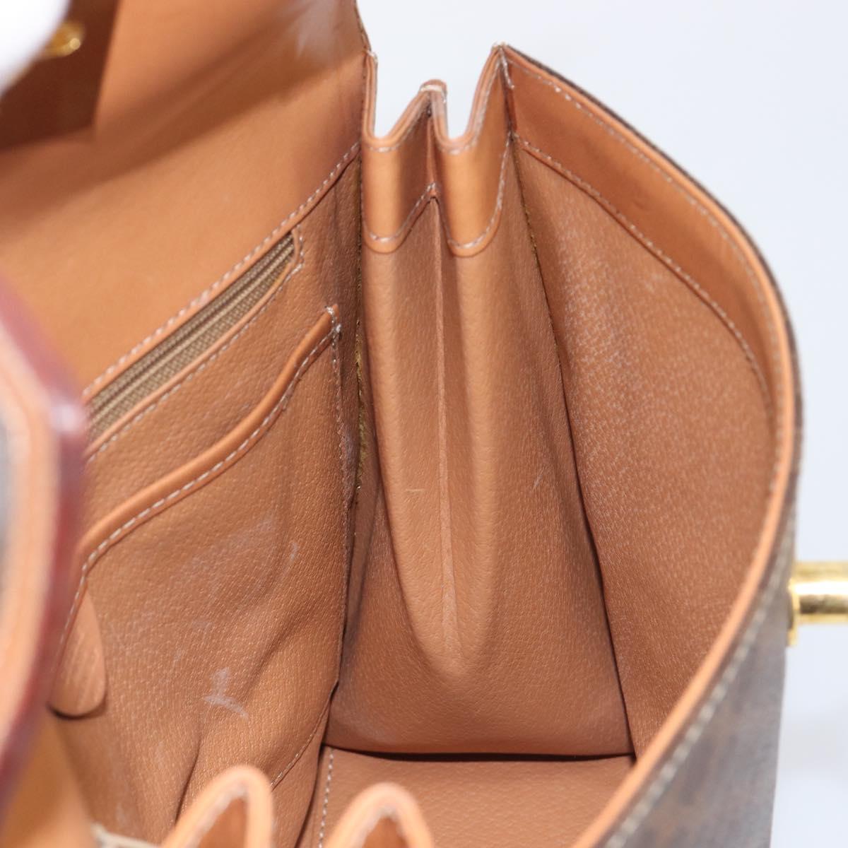 CELINE Macadam Canvas Hand Bag PVC Leather Brown Gold Auth 210885V
