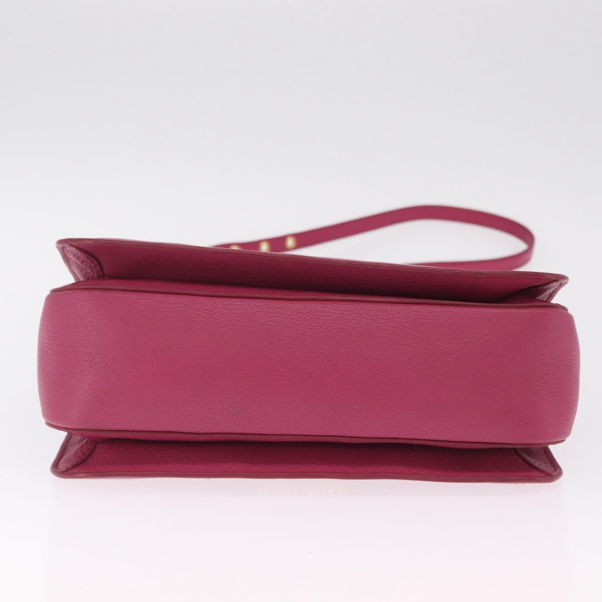 Miu Miu Madras Hand Bag Leather 2way Pink Gold Auth 210886A