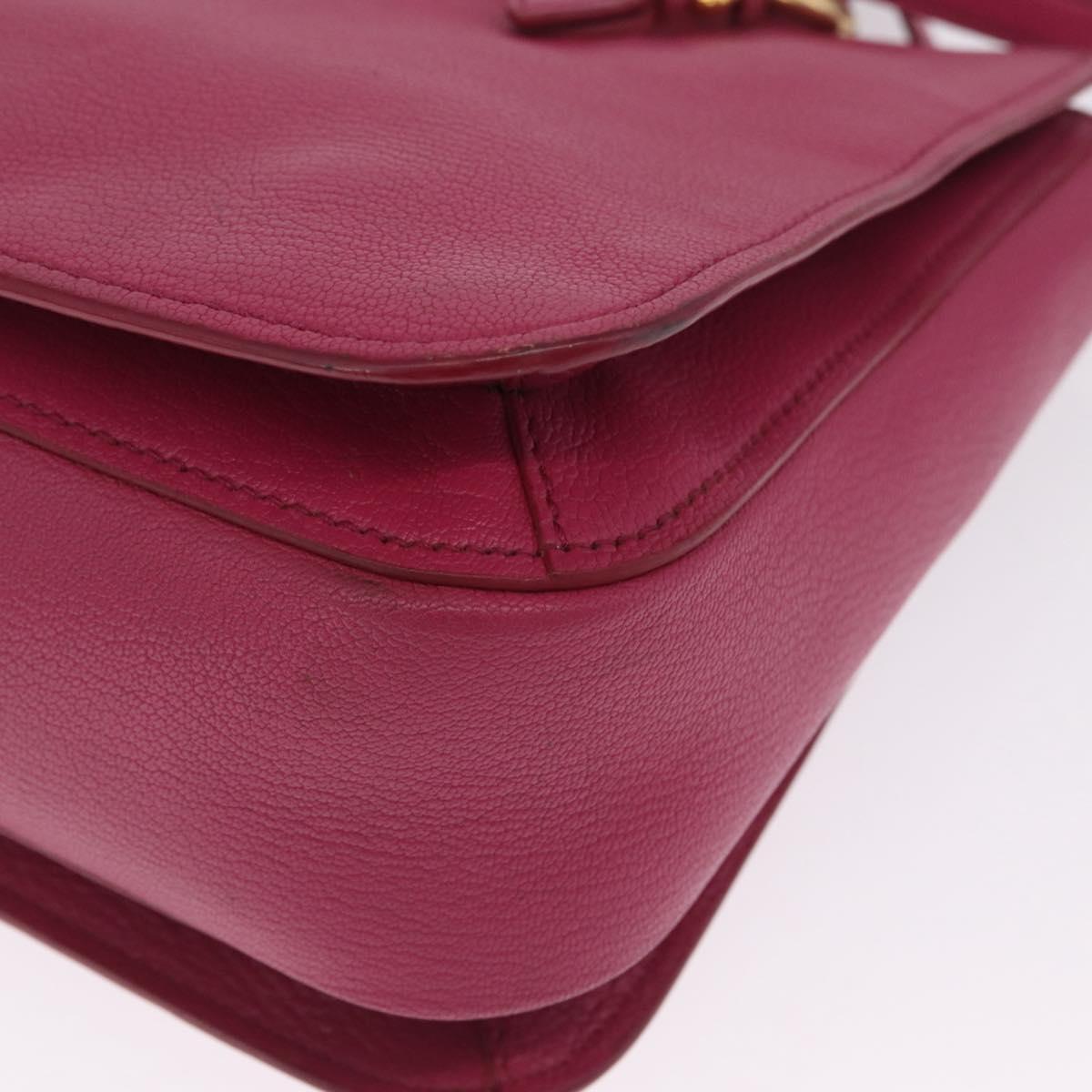 Miu Miu Madras Hand Bag Leather 2way Pink Gold Auth 210886A