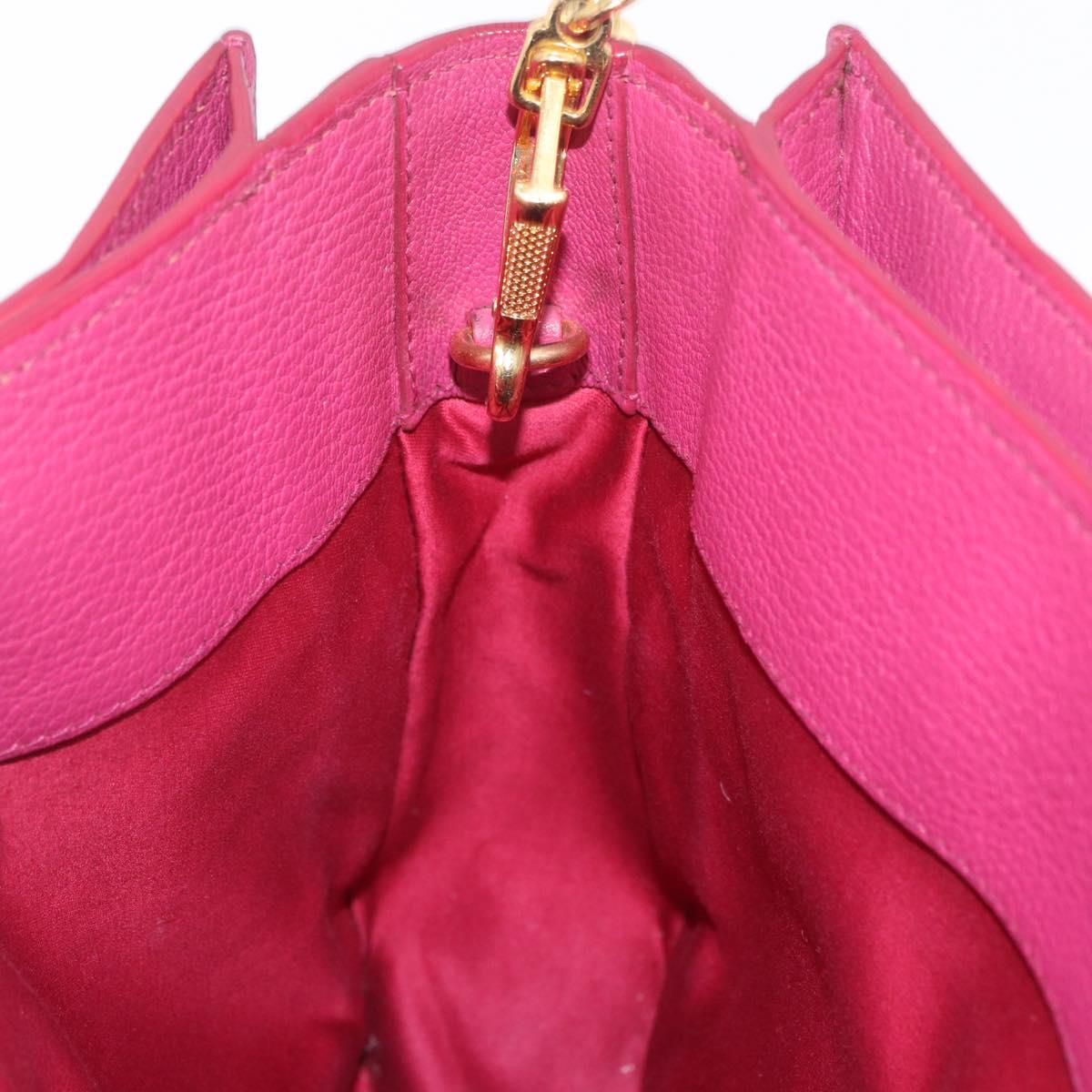 Miu Miu Madras Hand Bag Leather 2way Pink Gold Auth 210886A