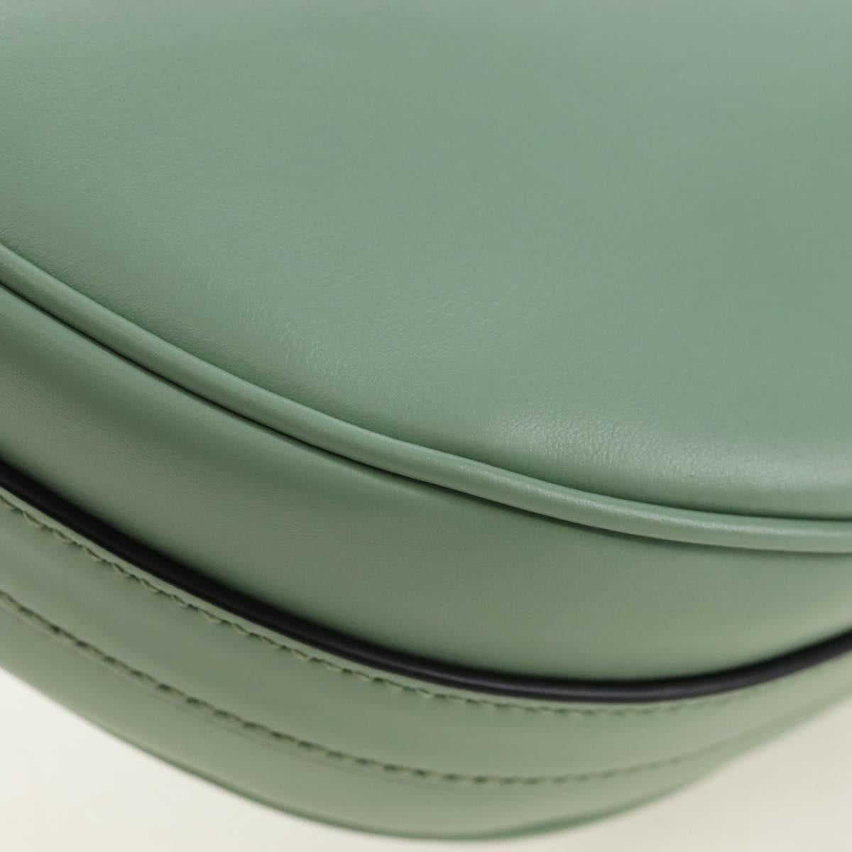 PRADA Shoulder Bag Leather 2way Green Gold Tone Auth 210888SAM