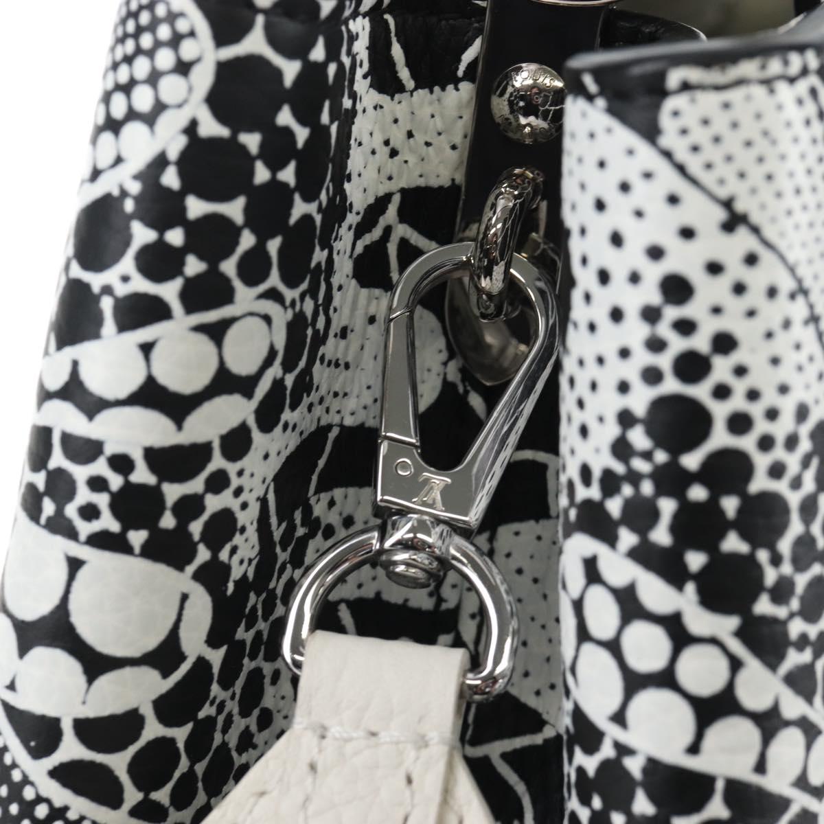 LOUIS VUITTON x YK Capsine MM Hand Bag Leather White Silver M21705 Auth 210898SM