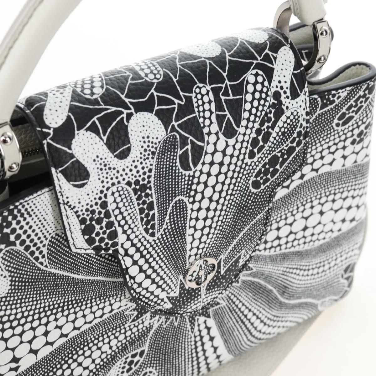 LOUIS VUITTON x YK Capsine MM Hand Bag Leather White Silver M21705 Auth 210898SM