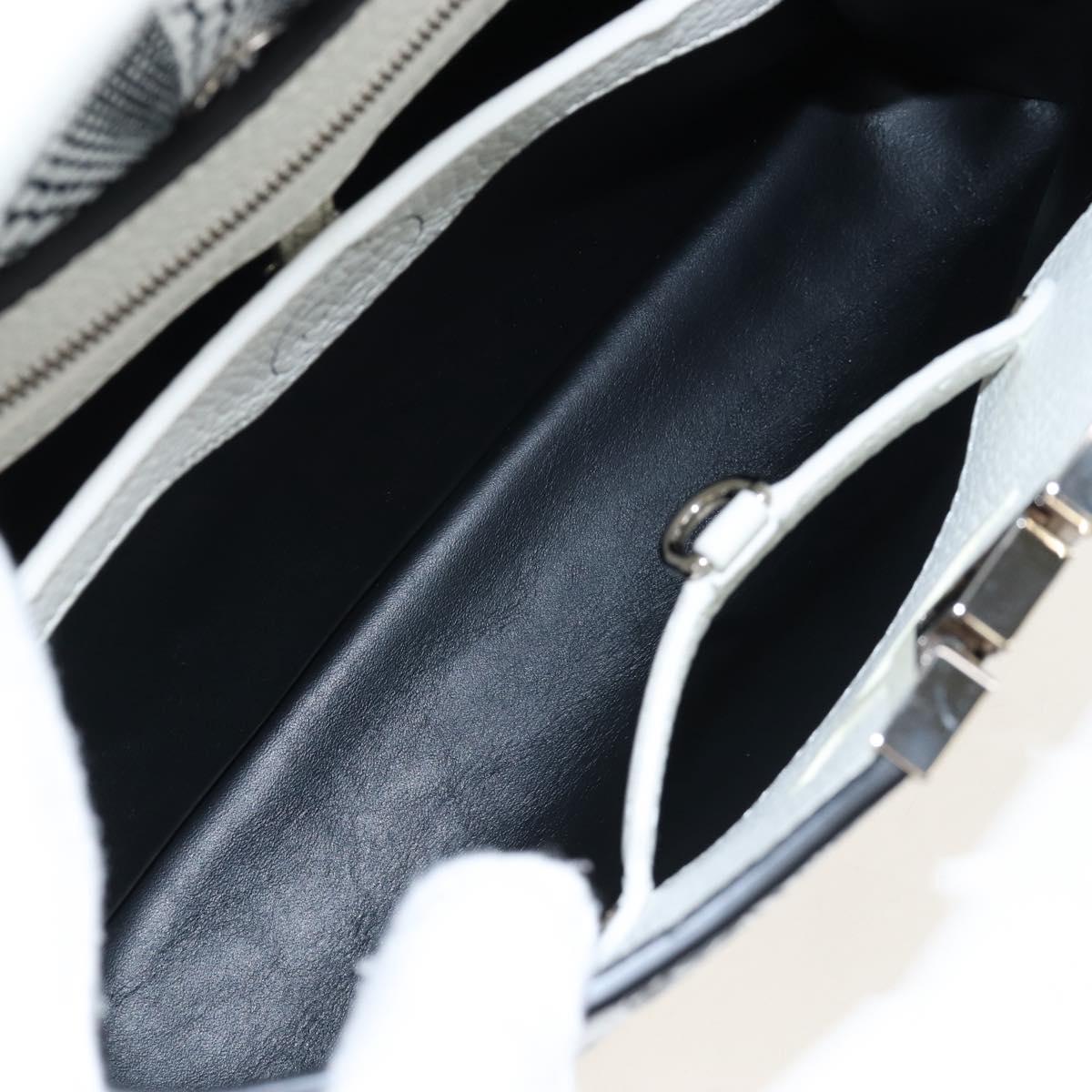 LOUIS VUITTON x YK Capsine MM Hand Bag Leather White Silver M21705 Auth 210898SM