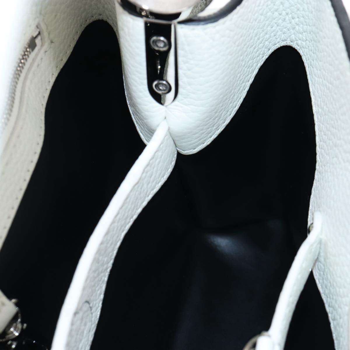 LOUIS VUITTON x YK Capsine MM Hand Bag Leather White Silver M21705 Auth 210898SM