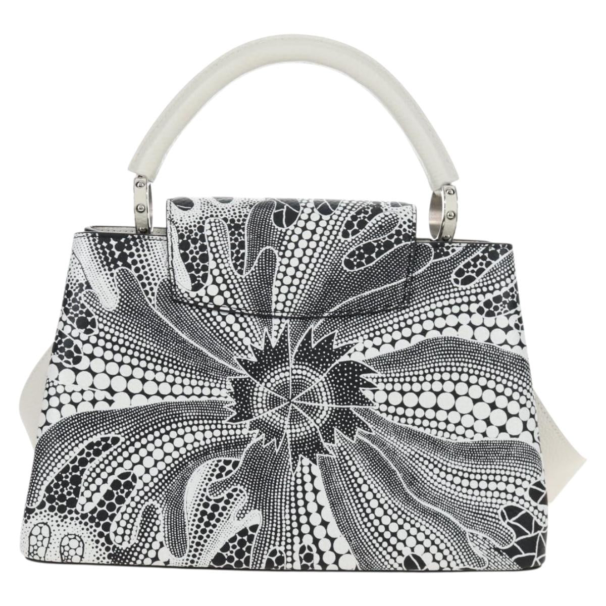 LOUIS VUITTON x YK Capsine MM Hand Bag Leather White Silver M21705 Auth 210898SM