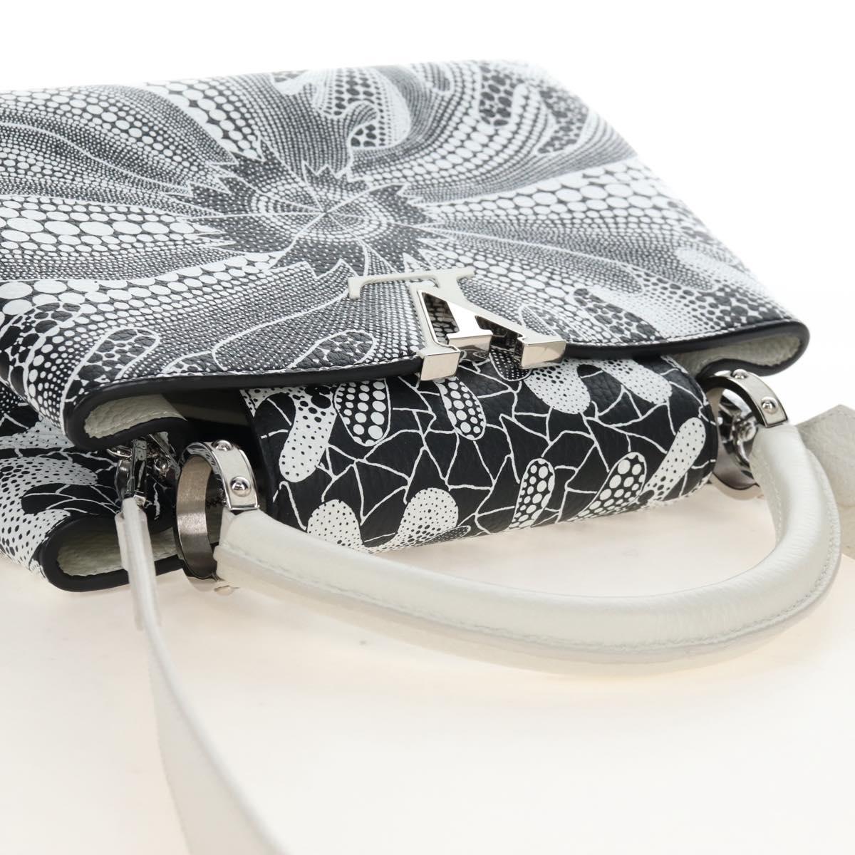 LOUIS VUITTON x YK Capsine MM Hand Bag Leather White Silver M21705 Auth 210898SM