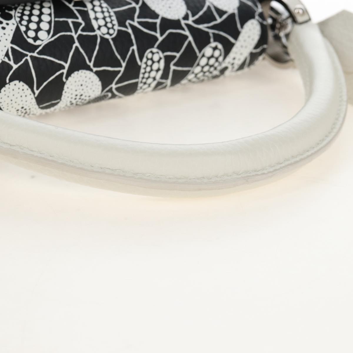 LOUIS VUITTON x YK Capsine MM Hand Bag Leather White Silver M21705 Auth 210898SM