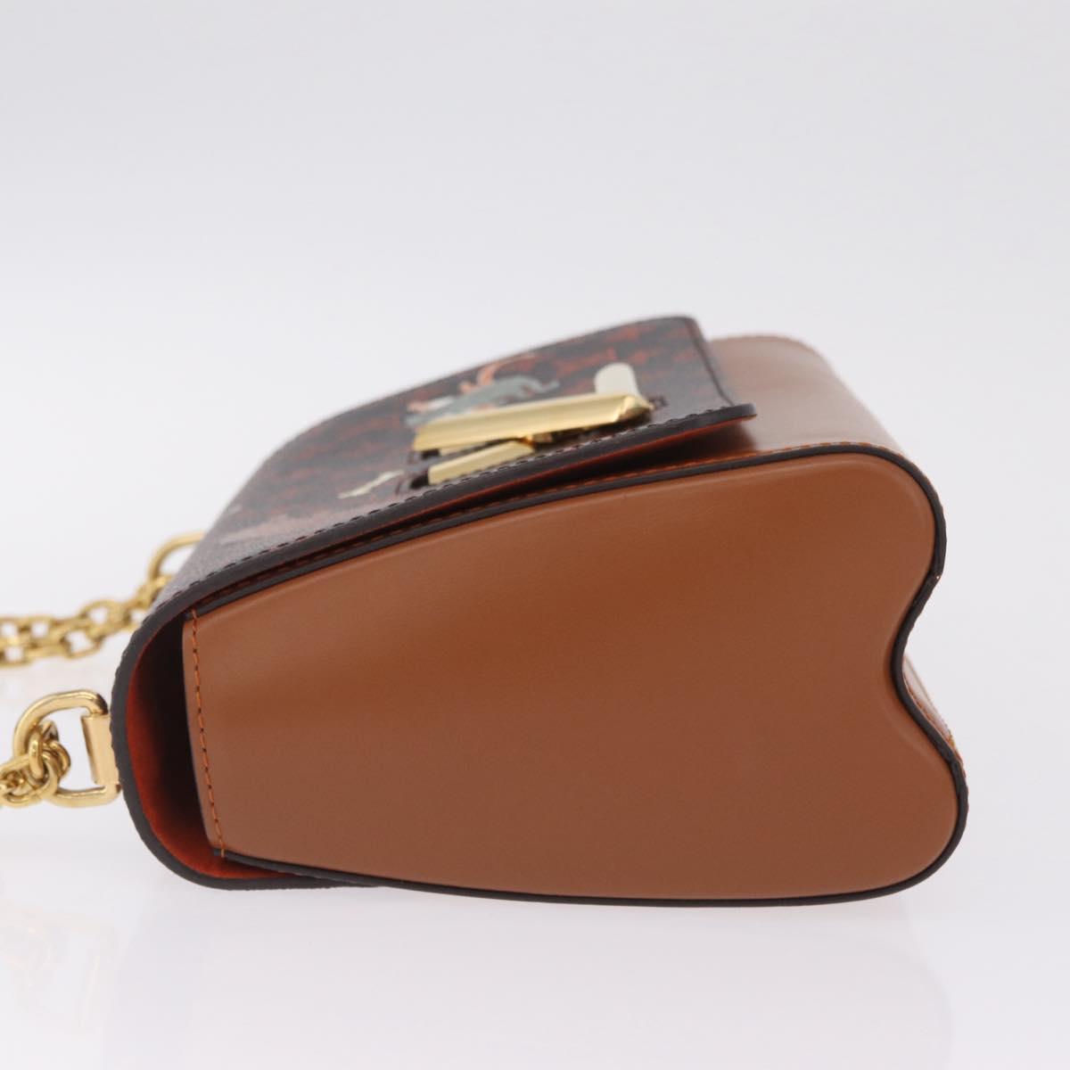 LOUIS VUITTON Catgram Sac Twist MM Shoulder Bag Marron M44408 LV Auth 210899SAM