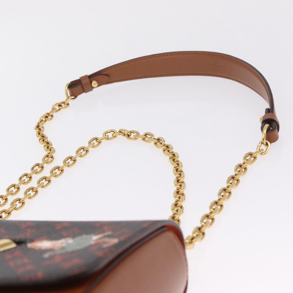 LOUIS VUITTON Catgram Sac Twist MM Shoulder Bag Marron M44408 LV Auth 210899SAM