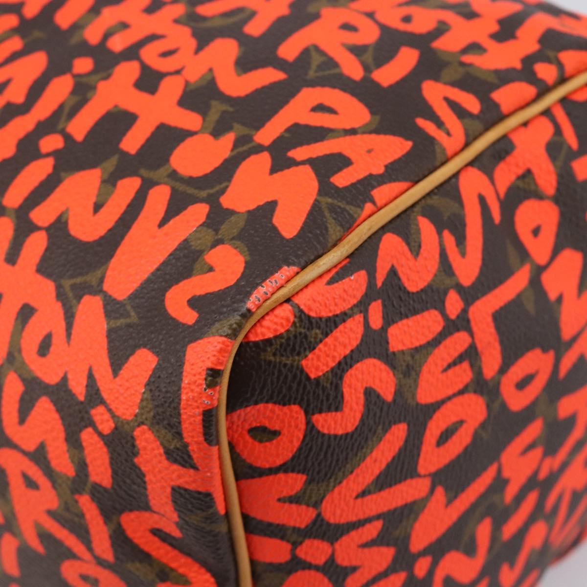 LOUIS VUITTON Monogram Graffiti Speedy 30 Bag Orange M93705 LV Auth 210903SAV