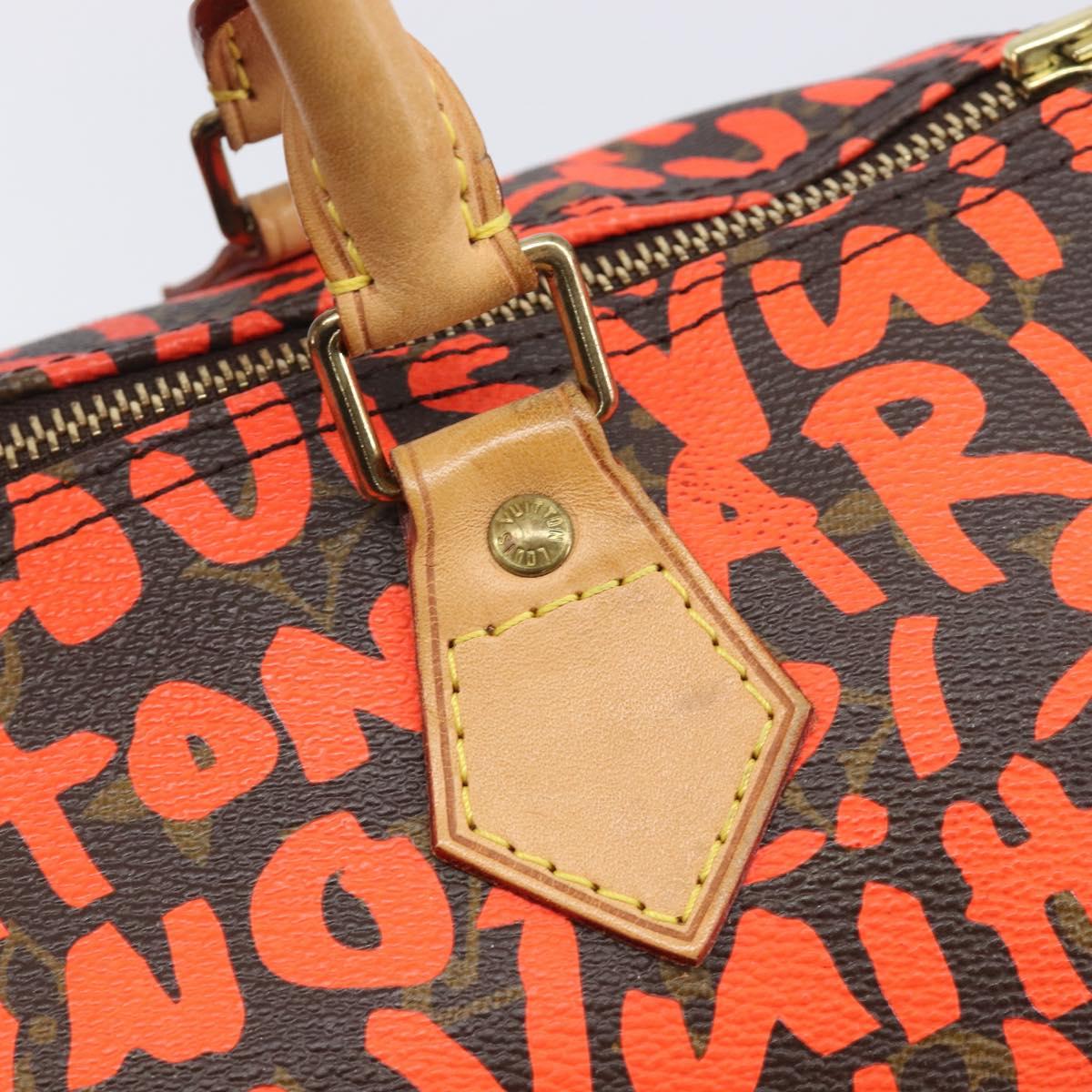 LOUIS VUITTON Monogram Graffiti Speedy 30 Bag Orange M93705 LV Auth 210903SAV