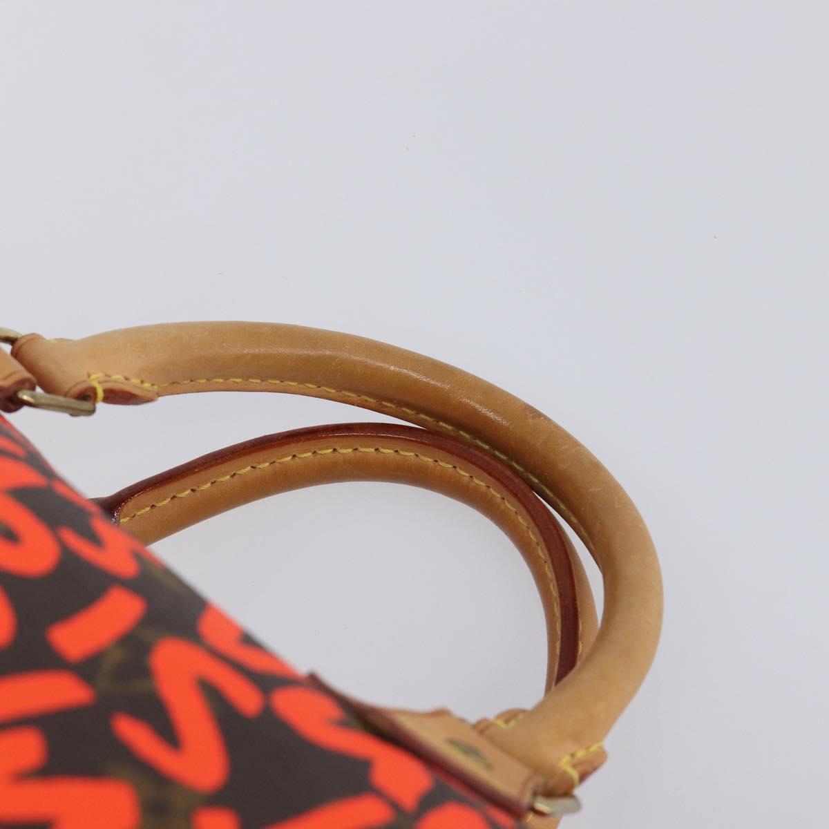 LOUIS VUITTON Monogram Graffiti Speedy 30 Bag Orange M93705 LV Auth 210903SAV