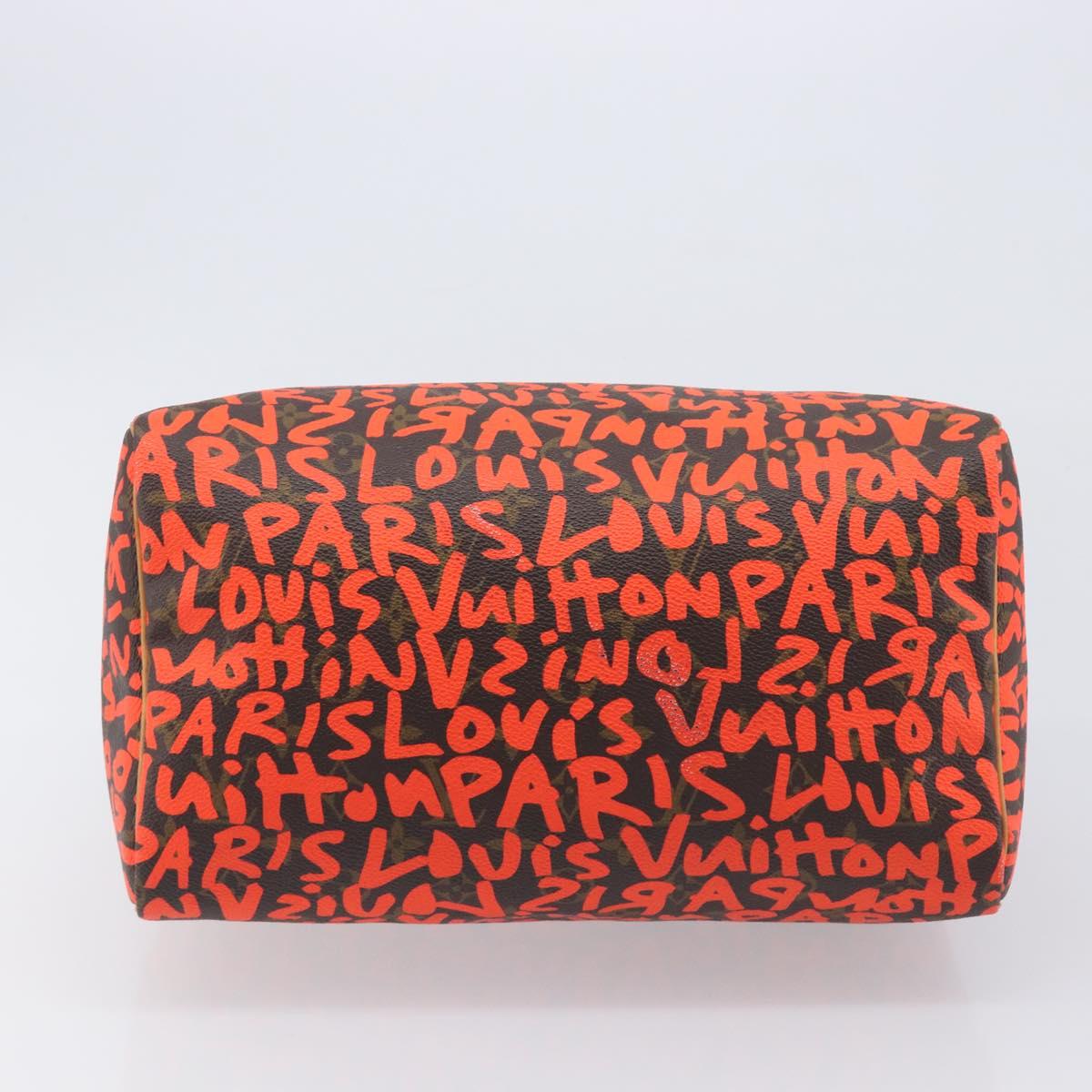 LOUIS VUITTON Monogram Graffiti Speedy 30 Bag Orange M93705 LV Auth 210903SAV