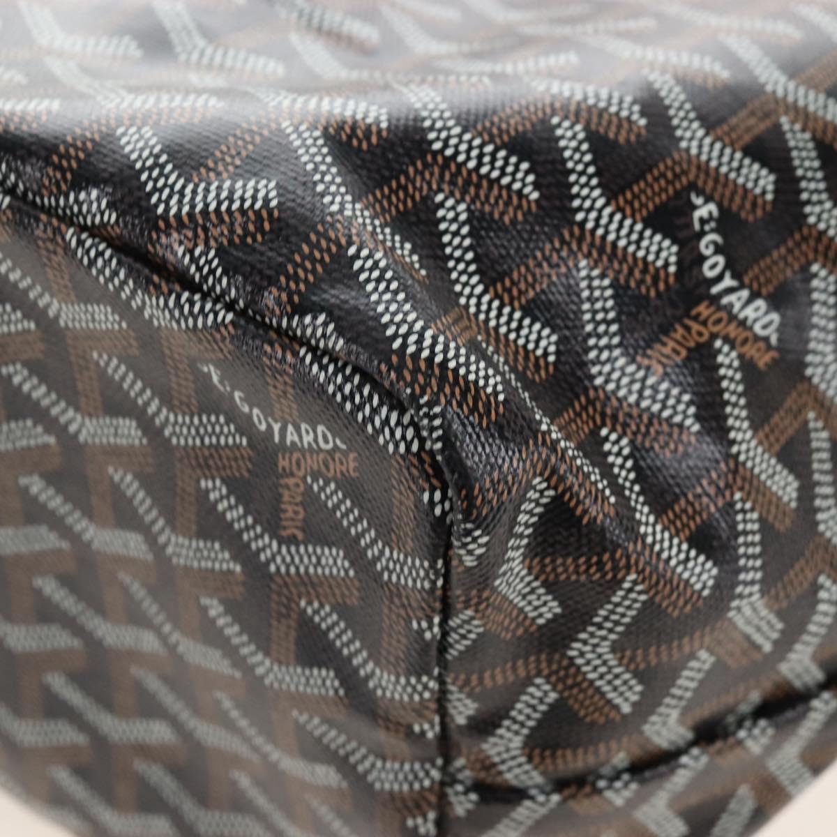 Goyard Herringbone Saint Louis PM Tote Bag PVC Leather Brown Auth 210904SAM