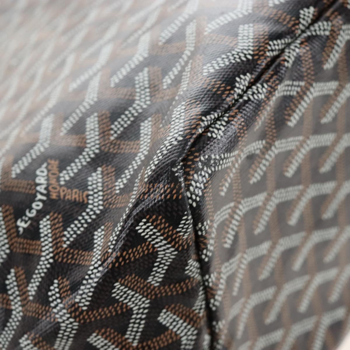 Goyard Herringbone Saint Louis PM Tote Bag PVC Leather Brown Auth 210904SAM