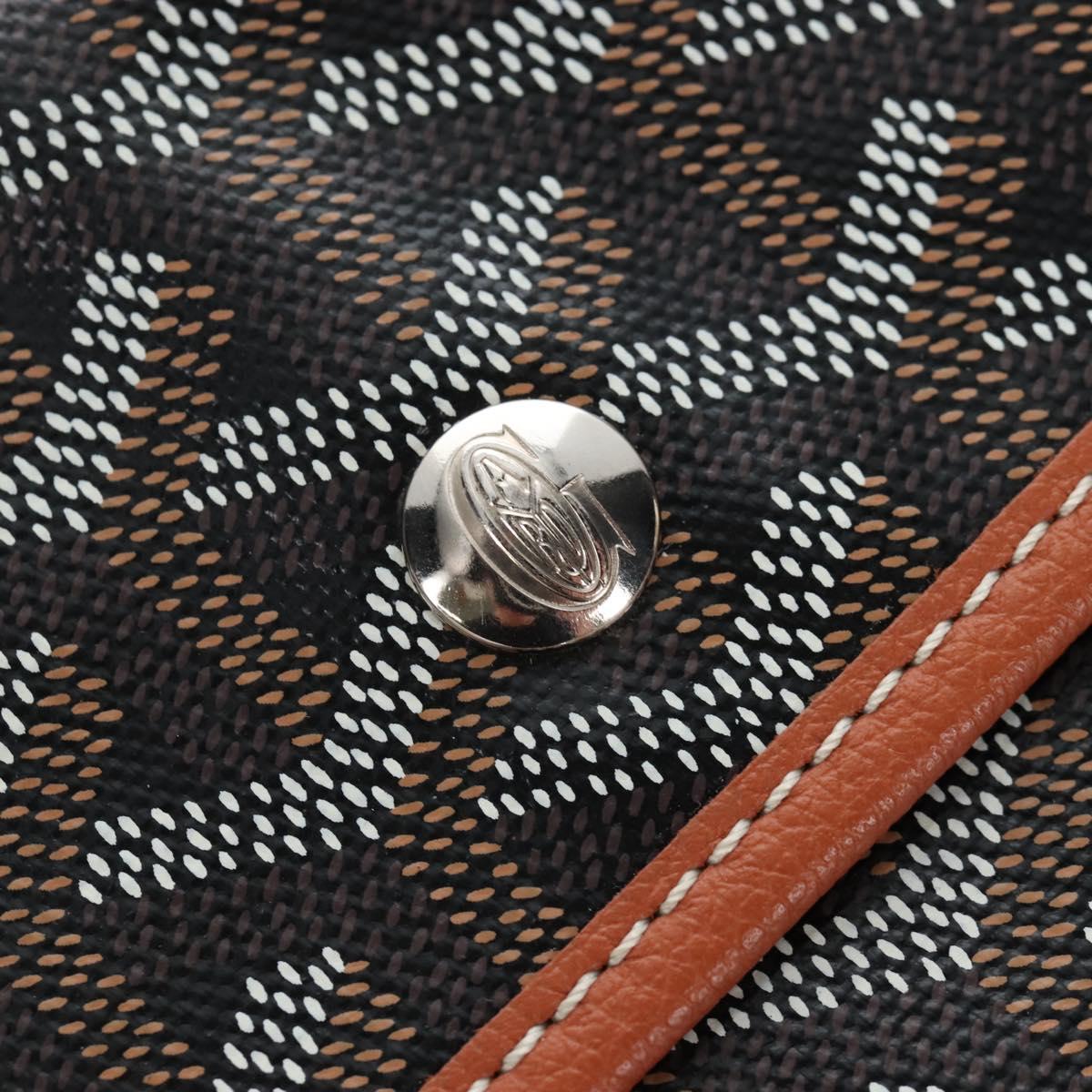 Goyard Herringbone Saint Louis PM Tote Bag PVC Leather Brown Auth 210904SAM