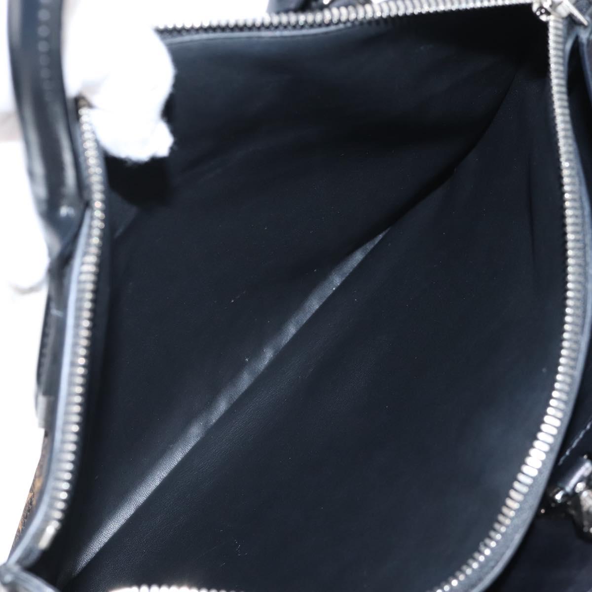 LOUIS VUITTON Monogram City Steamer MM Hand Bag Noir Silver M42347 Auth 210906SM