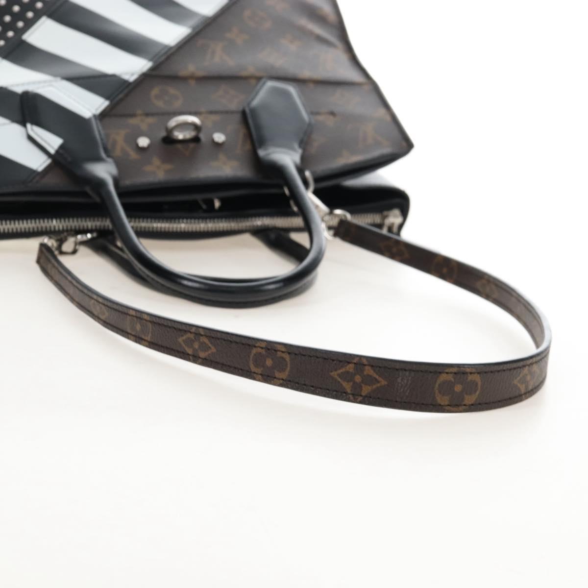 LOUIS VUITTON Monogram City Steamer MM Hand Bag Noir Silver M42347 Auth 210906SM