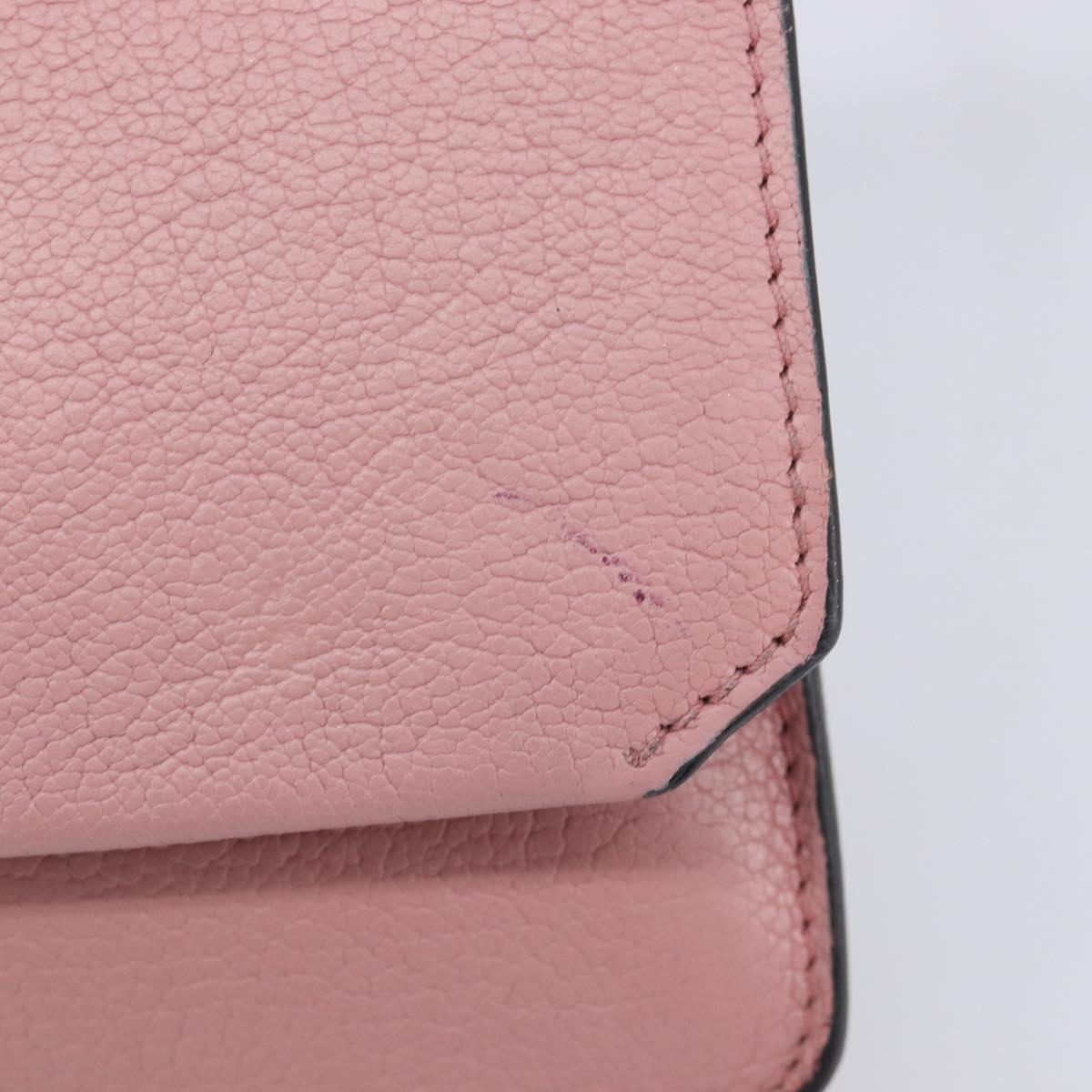 Miu Miu Madras Shoulder Bag Leather Pink Gold Auth 210911