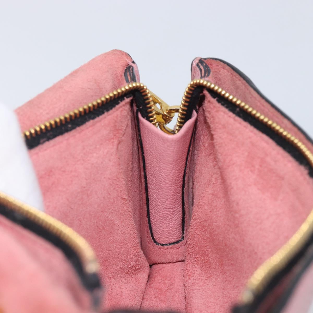 Miu Miu Madras Shoulder Bag Leather Pink Gold Auth 210911