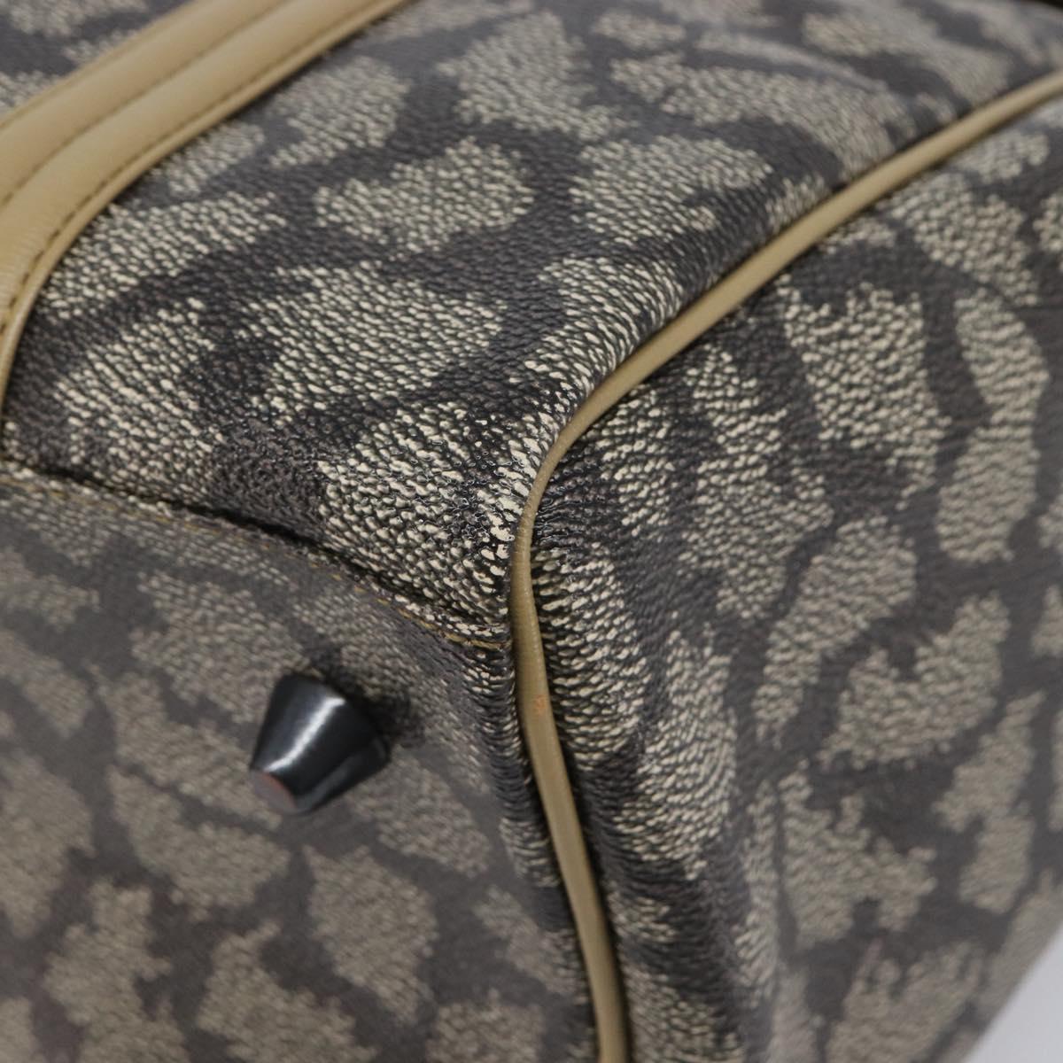 Saint Laurent Hand Bag PVC Leather Beige Gray Auth 210924A