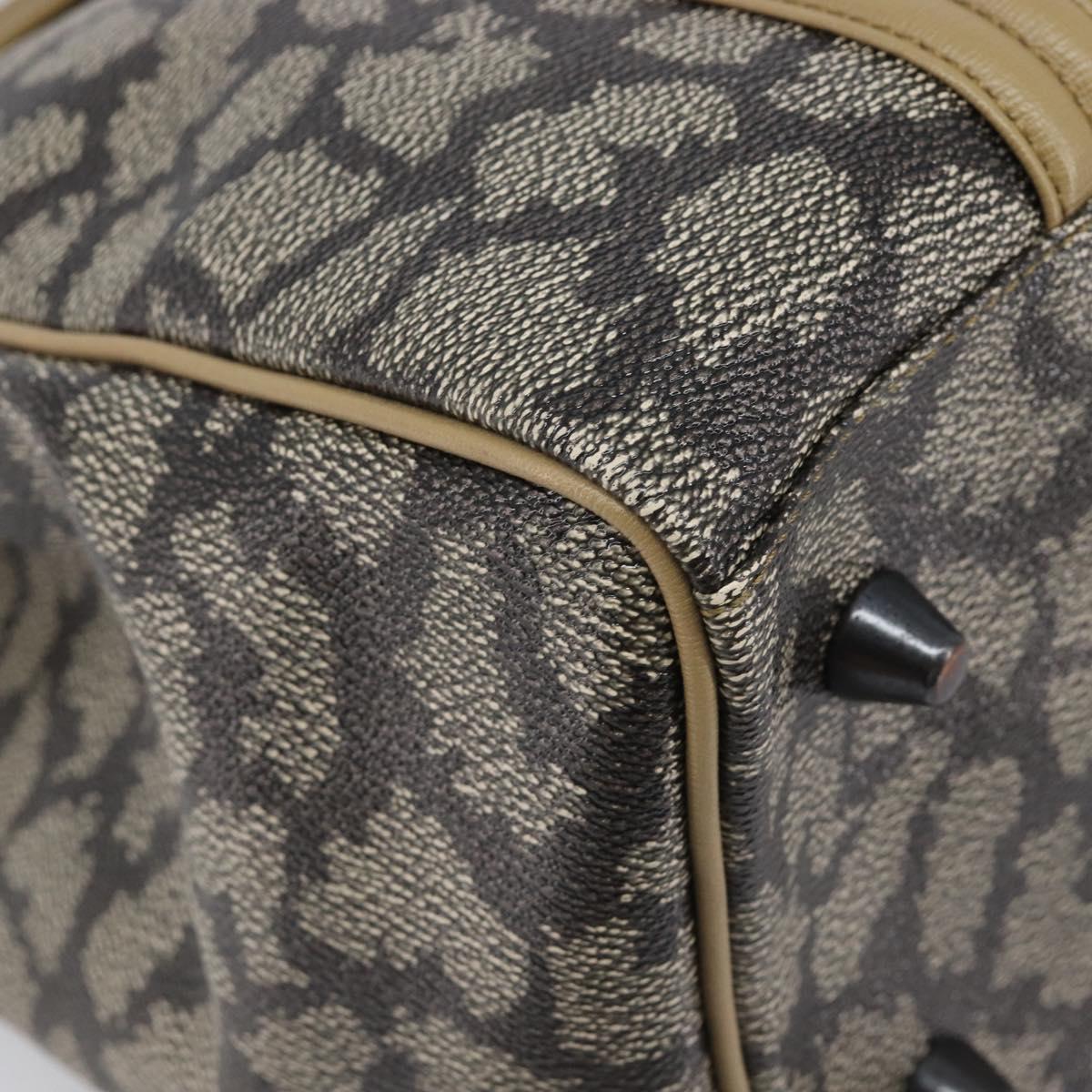 Saint Laurent Hand Bag PVC Leather Beige Gray Auth 210924A