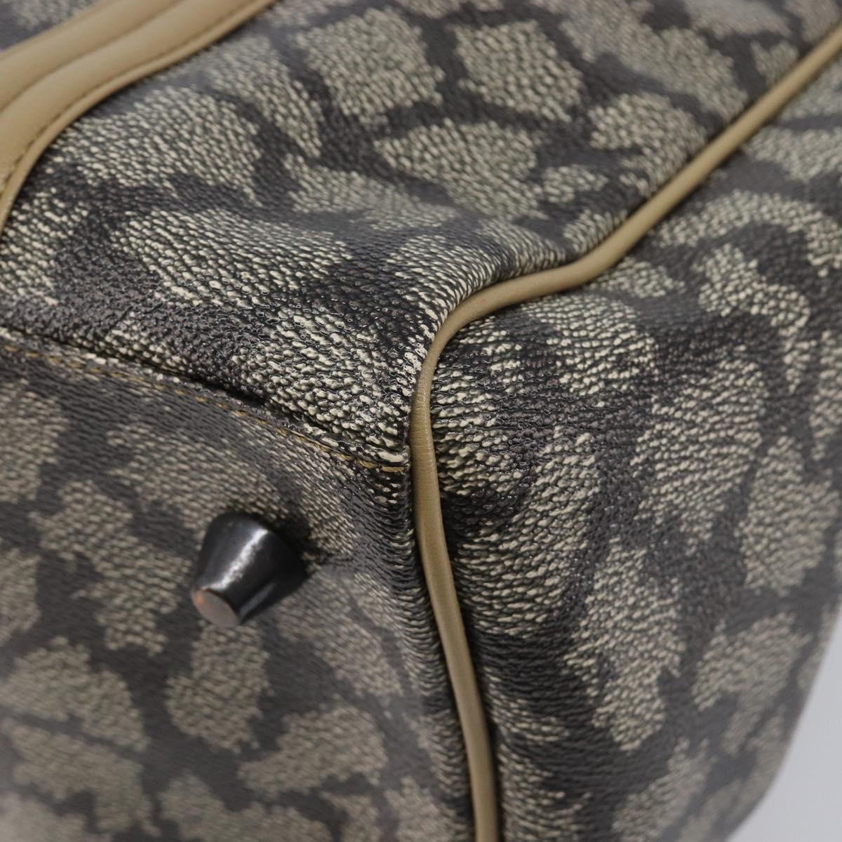 Saint Laurent Hand Bag PVC Leather Beige Gray Auth 210924A