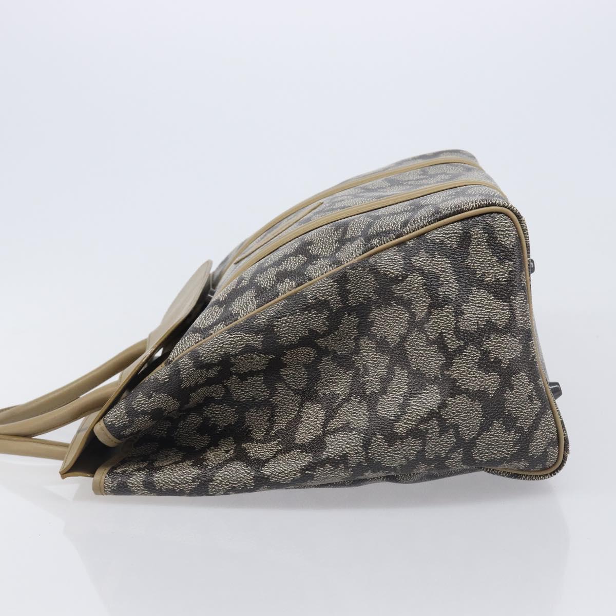 Saint Laurent Hand Bag PVC Leather Beige Gray Auth 210924A