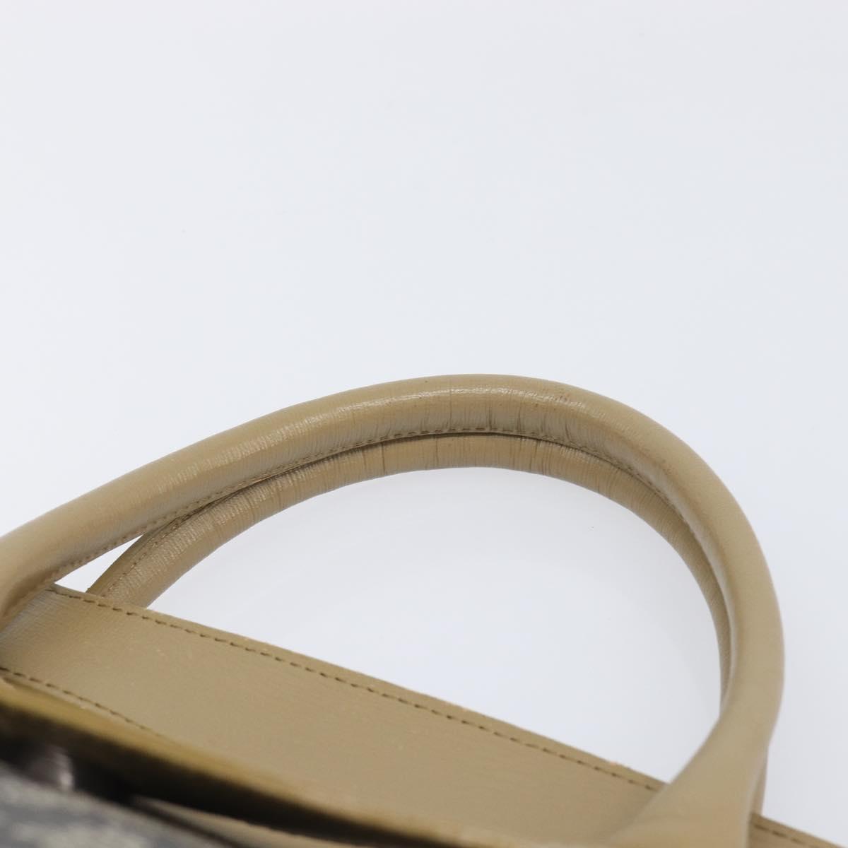Saint Laurent Hand Bag PVC Leather Beige Gray Auth 210924A