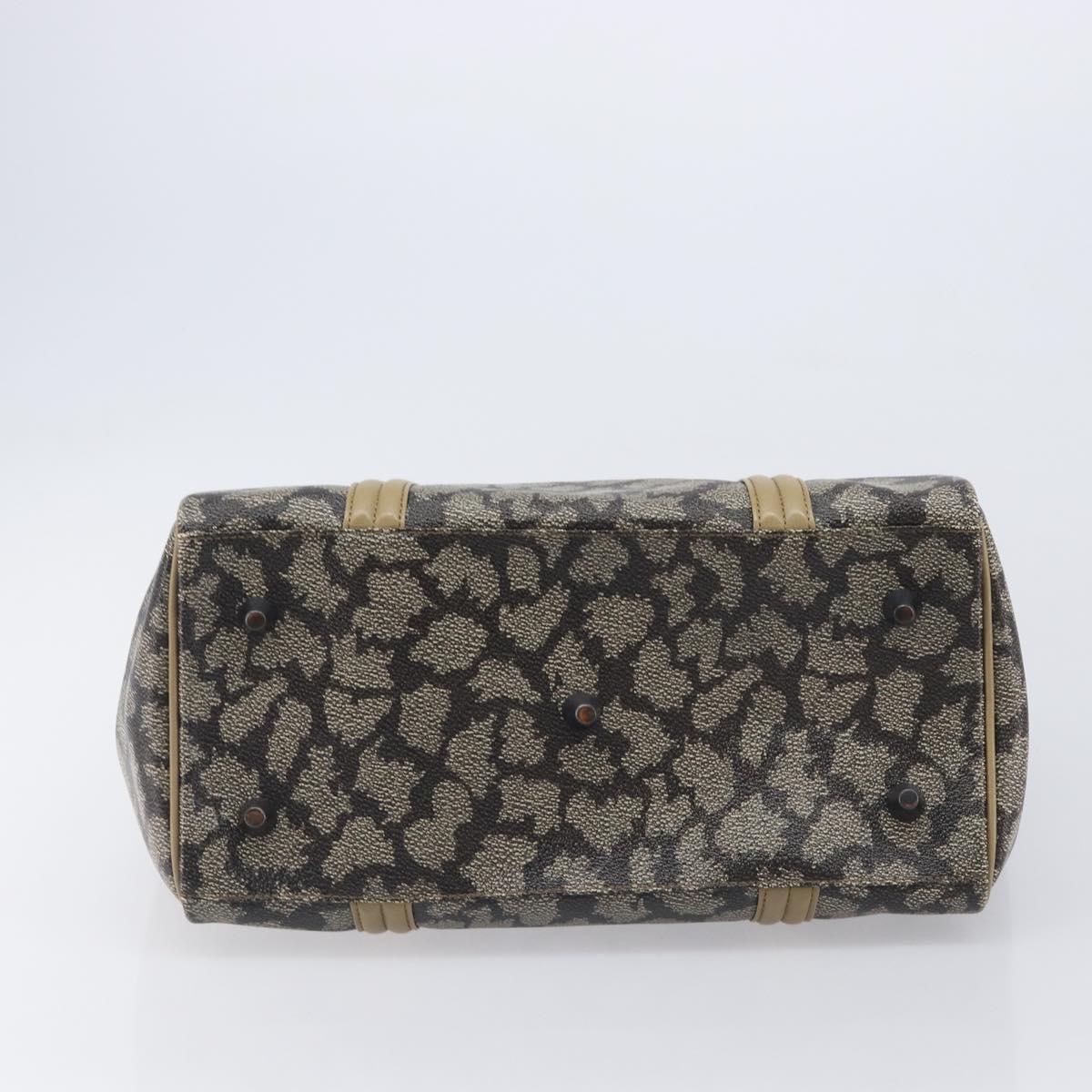 Saint Laurent Hand Bag PVC Leather Beige Gray Auth 210924A