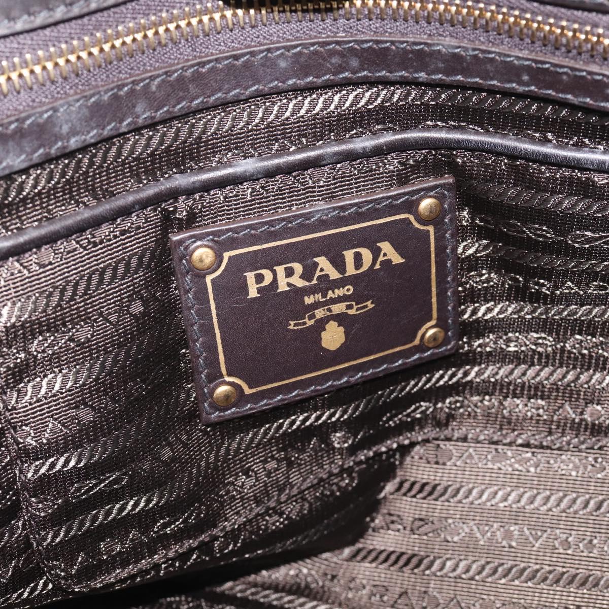 PRADA Hand Bag Nylon 2way Black Gold Auth 210925A