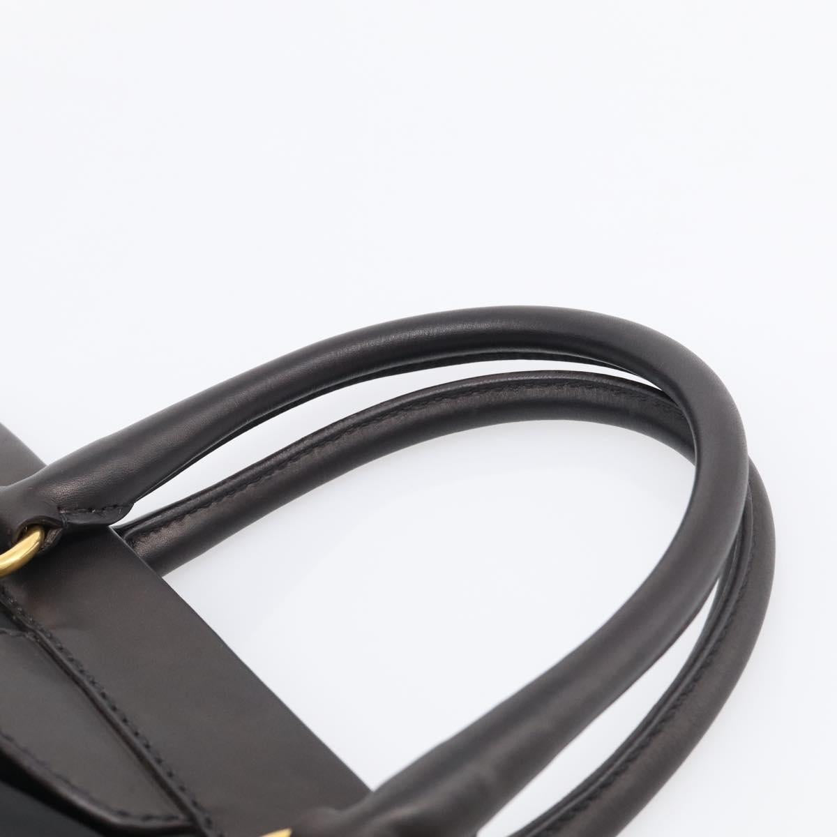 PRADA Hand Bag Nylon 2way Black Gold Auth 210925A